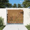 vidaXL Cancello da giardino 85x75 cm in acciaio Corten con design erba
