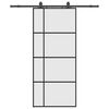 vidaXL Porta Scorrevole con Ferramenta Nera 90x205 cm in Vetro ESG