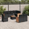 vidaXL Set Divani da Giardino 9 pz con Cuscini Nero in Polyrattan