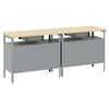 vidaXL Set banco da lavoro 2 pcs Nero e Grigio 200 x 55 x 85 cm