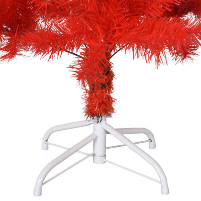 vidaXL Albero di Natale Artificiale Sottile con Base Rosso 150 cm PVC
