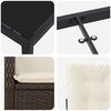 vidaXL Set da Pranzo per Giardino con cuscino 7 pcs Marrone polyrattan
