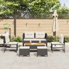 vidaXL Set Divano da Giardino 6 pcs Nero e Crema polyrattan