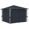 vidaXL Gazebo con Tende e Luci LED 300x300 cm Antracite in Alluminio
