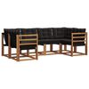 vidaXL Set di divani da esterno con cuscino 6 pcs Naturale e Nero