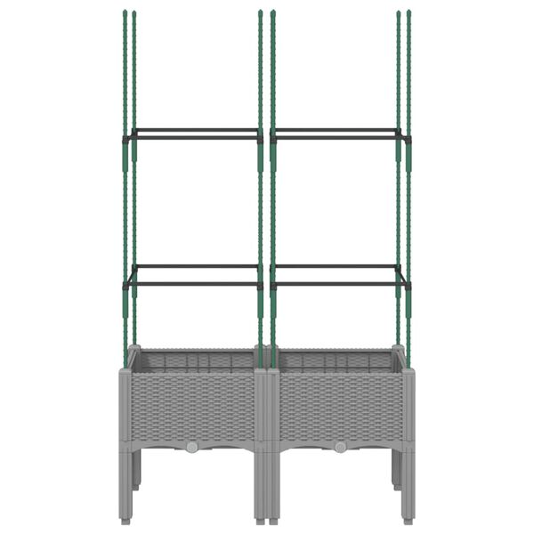 vidaXL Fioriera da Giardino con Graticcio Grigio 80x40x142,5cm PP