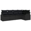 vidaXL Set di divani con cuscino Nero Poliestere