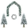 vidaXL Set mini alberi di Natale 120 cm PVC Verde e Bianco