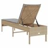 vidaXL Lettino Prendisole con Cuscini Beige 55x200x44 cm in Polyrattan