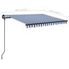 vidaXL Tenda da Sole Retrattile Manuale con LED 3x2,5 m Blu e Bianco