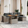 vidaXL Set Divano da Giardino 6 pz con Cuscini Grigio in Polyrattan