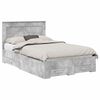 vidaXL Struttura del letto con cassetto Grigio cemento 135 x 190 cm