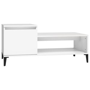 vidaXL Tavolino da Salotto Bianco 100x50x45 cm in Legno Multistrato