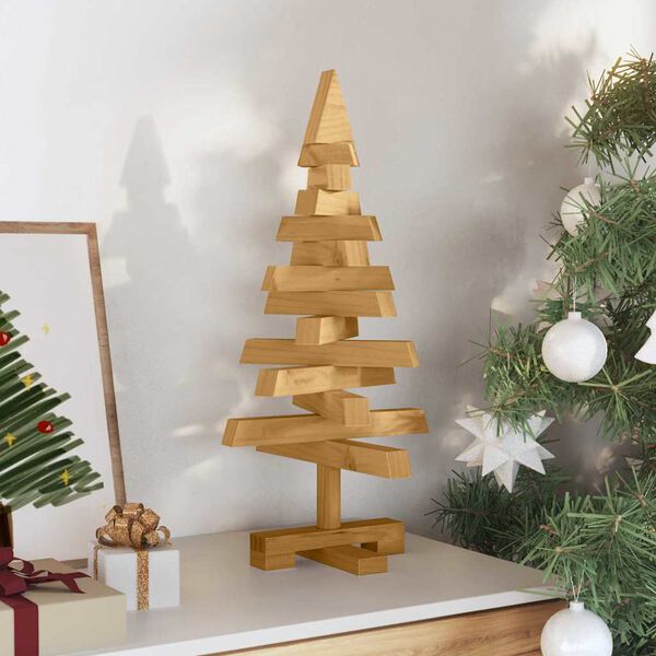 vidaXL Alberi di Natale Marrone 60 cm Legno di pino massello