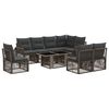 vidaXL Set Divano da Giardino 9 pz Grigio e Grigio Scuro polyrattan