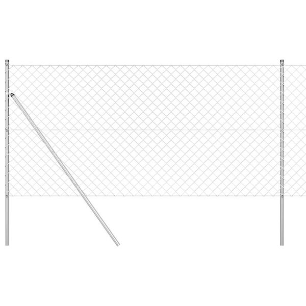 vidaXL Palo della recinzione Argento 10 x 1,2 m (maglie 60 x 60 mm)