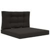 vidaXL Cuscino per divano da esterno 2 pcs Nero Poliestere