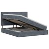 vidaXL Letto con contenitore e materasso Grigio Scuro 160 x 200 cm