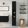 vidaXL Mobile da Bagno Rovere Nero 30 x 30 x 190 cm Legno multistrato