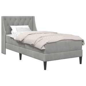 vidaXL Struttura letto con materasso Grigio Chiaro 90 x 190 cm Velluto