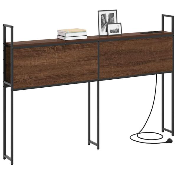 vidaXL Testiera con Stazione di Carica e Storage Rovere marrone 135 cm