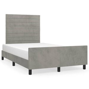 vidaXL Giroletto senza Materasso Grigio Chiaro 120x190 cm Velluto