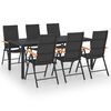 vidaXL Set da Pranzo da Giardino 7 pz Nero e Marrone