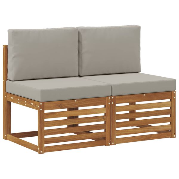 vidaXL 2 Pezzo Divano centrale per esterno Legno di Acacia Massello