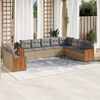 vidaXL Set Divano da Giardino 10 pz con Cuscini Beige in Polyrattan