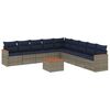 vidaXL Set Divani da Giardino 10 pz con Cuscini Grigio in Polyrattan
