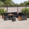 vidaXL Set Divano da Giardino con cuscino 17 pcs Nero polyrattan