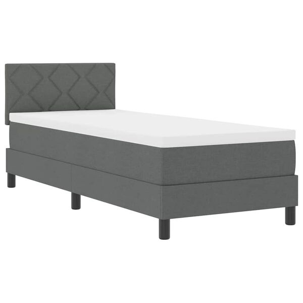 vidaXL Letto a molle con materasso Grigio scuro 80 x 200 cm Tessuto