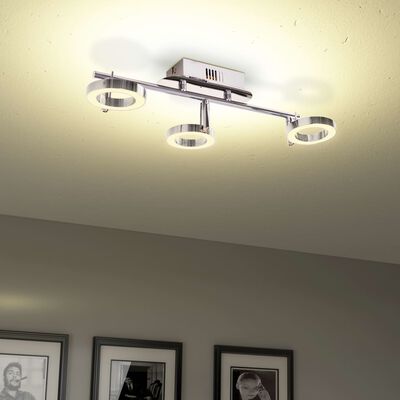 vidaXL Illuminazione LED a Parete/da Soffitto con 3 Luci Bianco Caldo