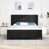 vidaXL Letto a molle con materasso Nero 180 x 200 cm Tessuto