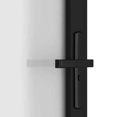 vidaXL Porta Interna 76x201,5 cm Nero Opaco Vetro e Alluminio