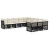 vidaXL Set Divano da Giardino 11 pz 11-Posti Nero polyrattan