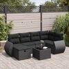 vidaXL Set Divani da Giardino con Cuscini 7pz Nero Polyrattan
