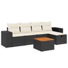 vidaXL Set Divano da Giardino 6 pz con Cuscini Nero in Polyrattan