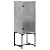 vidaXL Mobile con Anta in Vetro Grigio Cemento 35x37x100 cm