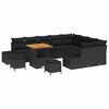 vidaXL Set Divano da Giardino con cuscino 12 pcs Nero polyrattan