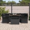 vidaXL Set Divano da Giardino con archiviazione 7 pcs Nero Poly Rattan