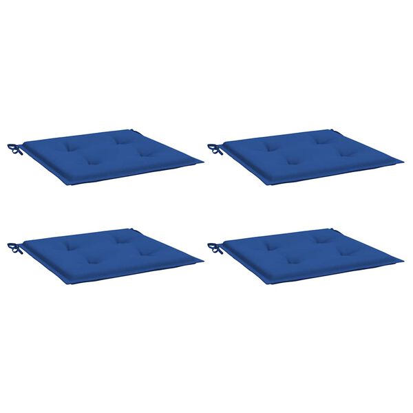 vidaXL Cuscini per Sedia 4 pz Blu Reale 40x40x4 cm in Tessuto Oxford