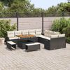 vidaXL Set Divano da Giardino 13 pcs Nero polyrattan