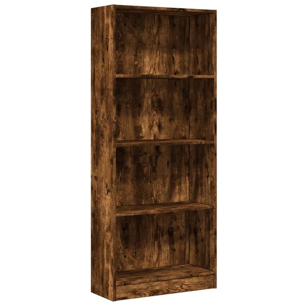 vidaXL Libreria Rovere Fumo 60x24x143 cm in Legno Multistrato