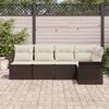 vidaXL Set Divano da Giardino con cuscino 5 pcs Marrone polyrattan