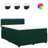 vidaXL Giroletto a Molle con Materasso Verde Scuro 160x200 cm Velluto