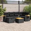 vidaXL Set Divani da Giardino con Cuscini 7pz Nero Polyrattan