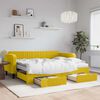 vidaXL Divano Letto Estraibile con Cassetti Giallo 90x200cm in Velluto