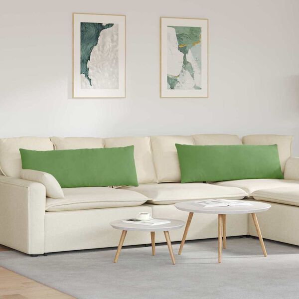 vidaXL Cuscini da Divano 2 pcs Verde chiaro 120 x 40 cm