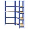 vidaXL Scaffali a 5 Ripiani 3 pz Blu in Acciaio e Legno Multistrato